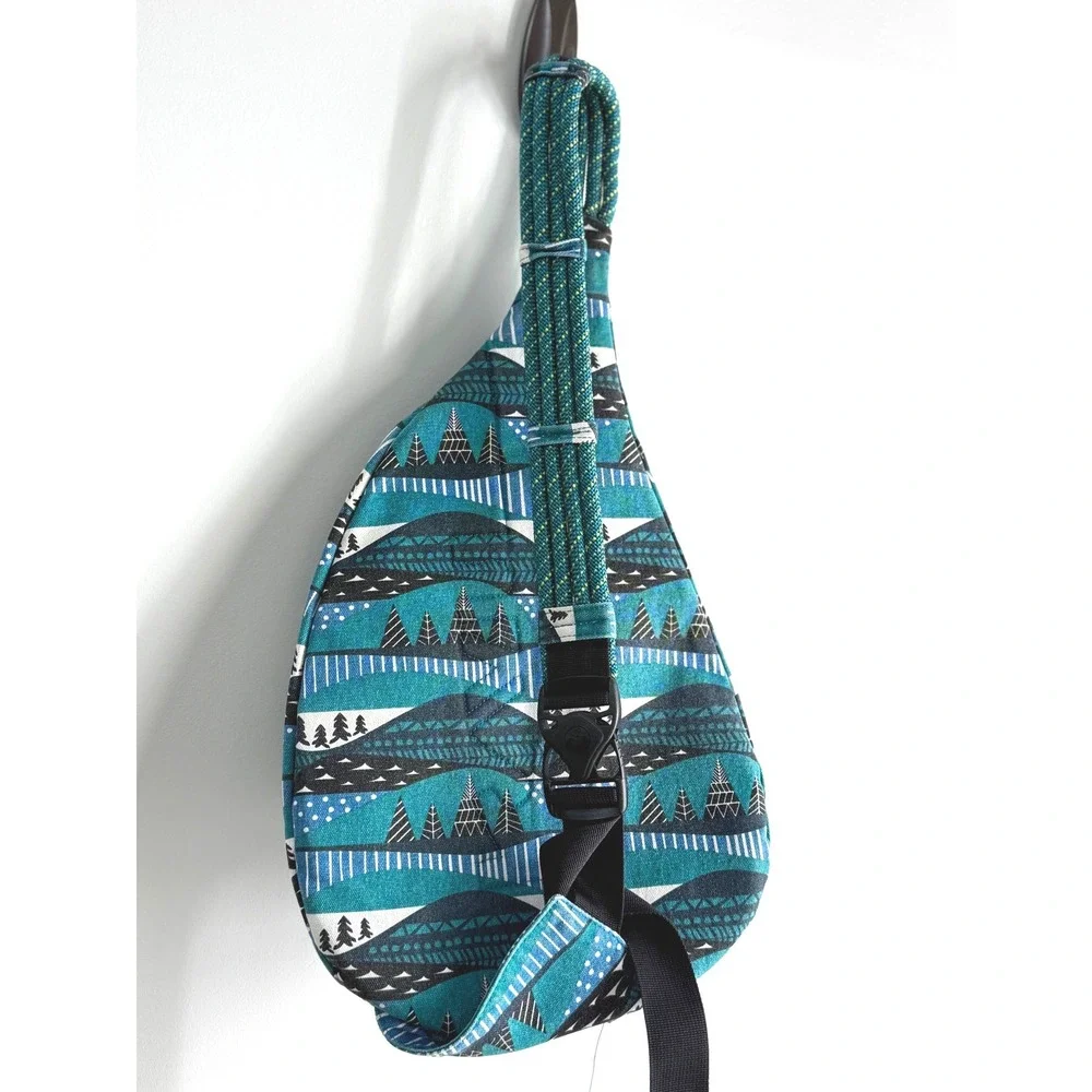 KAVU Teal Rope Bag Sling Backpack Unisex OS Outdoors Festival Concert Hiking